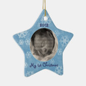 ベビーの初めてのクリスマスの星の写真のオーナメント セラミックオーナメント (右)