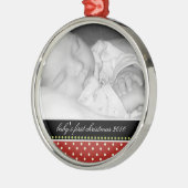 ベビーの初めてのクリスマスの記念品のオーナメント メタルオーナメント (左)