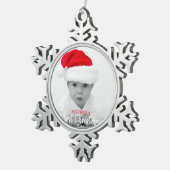 ベビーの初めてのクリスマスの赤い木のオーナメント|の写真 スノーフレークピューターオーナメント (右)