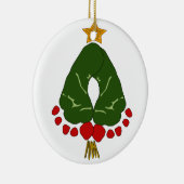 ベビーの初めてのクリスマスの足跡の木 セラミックオーナメント (右)