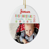 ベビーの初めてのクリスマスの陶磁器の雪片のオーナメント セラミックオーナメント (右)