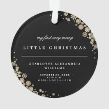 ベビーの初めてのクリスマスの雪片の写真のオーナメント