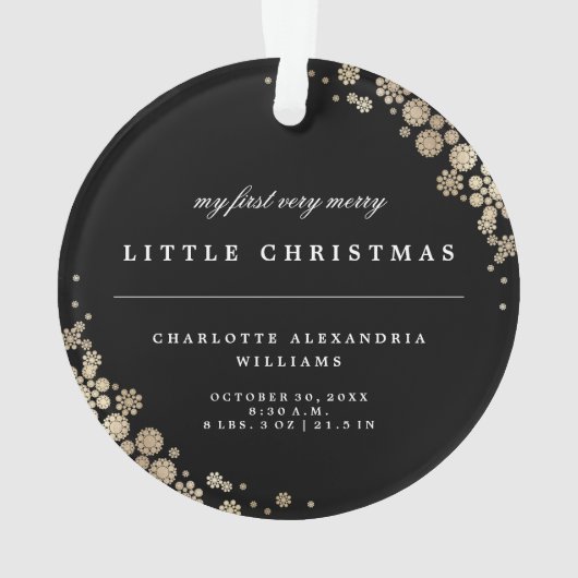 ベビーの初めてのクリスマスの雪片の写真のオーナメント オーナメント (裏面)
