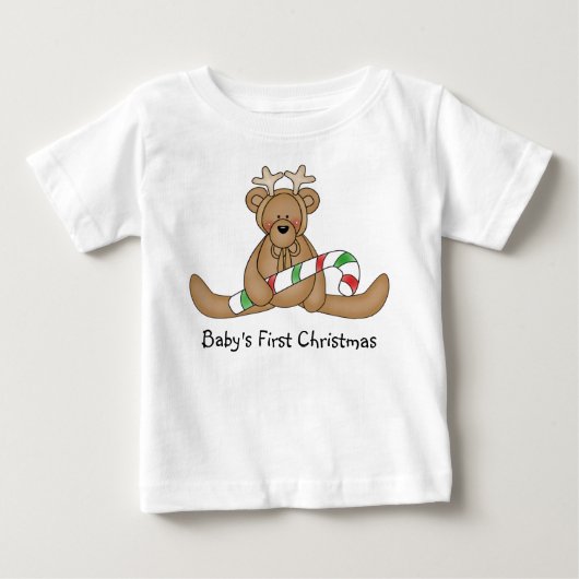 ベビーの初めてのクリスマスのTシャツ ベビーTシャツ (正面)