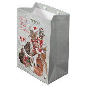 ベビーの初めてのクリスマスウッドランドアニマルズディアバニー ミディアムペーパーバッグ (裏面アングル)