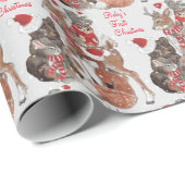 ベビーの初めてのクリスマスウッドランドアニマルズディアバニー ラッピングペーパー (ロールコーナー)