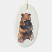 ベビーの初めてのクリスマスウッドランドベアハグ セラミックオーナメント (右)