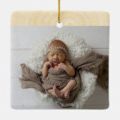 ベビーの初めてのクリスマスウッドランド動物オーナメント セラミックオーナメント (裏面)