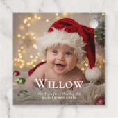 ベビーの初めてのクリスマスエレガント写真Keepsake フェイバータグ (裏面)