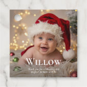 ベビーの初めてのクリスマスエレガント写真Keepsake フェイバータグ (正面)