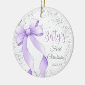 ベビーの初めてのクリスマスオーナメントボウコケット セラミックオーナメント (左)