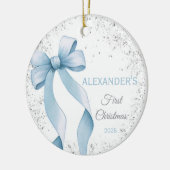 ベビーの初めてのクリスマスオーナメントボウボーイ セラミックオーナメント (左)