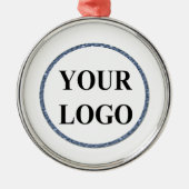 ベビーの初めてのクリスマスオーナメントロゴの追加メリー メタルオーナメント (正面)