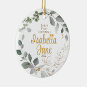 ベビーの初めてのクリスマスオーナメント、金ゴールド、緑 セラミックオーナメント (右)