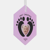 ベビーの初めてのクリスマスオーナメント- Photo Keepsake ガラスオーナメント (正面右)