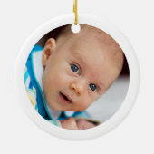 ベビーの初めてのクリスマスカスタム写真かわいい動物 セラミックオーナメント (裏面)