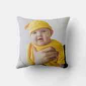 ベビーの初めてのクリスマスカスタム写真の背後 クッション (裏面)