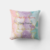 ベビーの初めてのクリスマスカスタム写真の背後 クッション (正面)