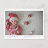 ベビーの初めてのクリスマスカスタム写真はがき シーズンポストカード (正面)