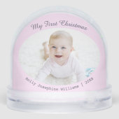 ベビーの初めてのクリスマスカスタム写真ピかわいらしンク (裏面)