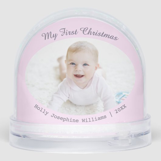 ベビーの初めてのクリスマスカスタム写真ピかわいらしンク (裏面)