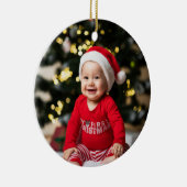ベビーの初めてのクリスマスカスタム写真 セラミックオーナメント (右)