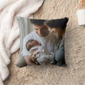 ベビーの初めてのクリスマスカスタム2-photo White Script クッション (ブランケット)