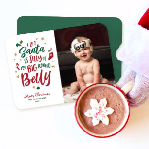 ベビーの初めてのクリスマスカードかわいいおもしろいフォトカード シーズンカード