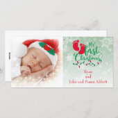 ベビーの初めてのクリスマスカード シーズンカード (正面/裏面)