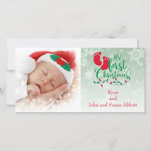 ベビーの初めてのクリスマスカード シーズンカード (正面)