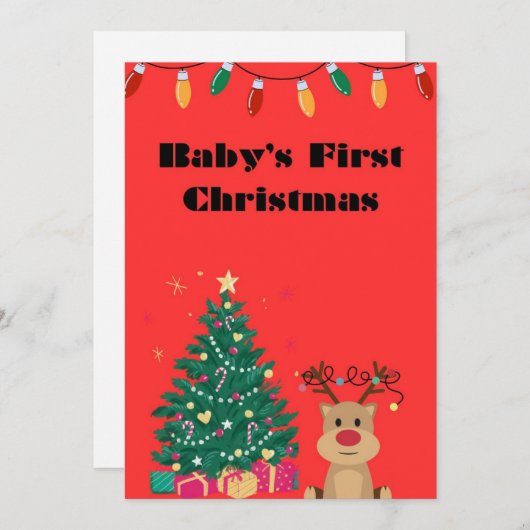 ベビーの初めてのクリスマスカード シーズンカード (正面/裏面)
