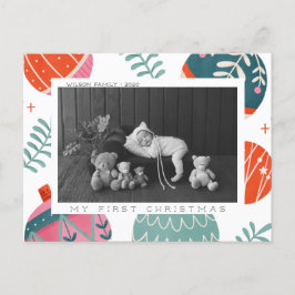 ベビーの初めてのクリスマスカード シーズンポストカード