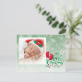 ベビーの初めてのクリスマスカード シーズンポストカード (スタンド正面)