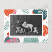 ベビーの初めてのクリスマスカード シーズンポストカード (正面)