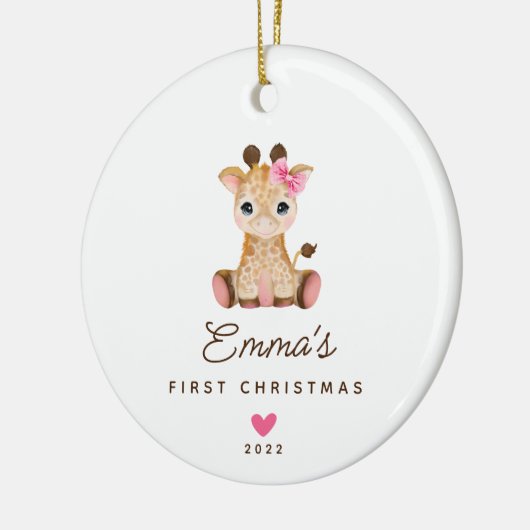 ベビーの初めてのクリスマスガールキラフ セラミックオーナメント (左)