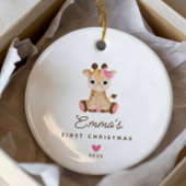 ベビーの初めてのクリスマスガールキラフ セラミックオーナメント