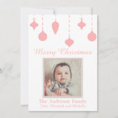 ベビーの初めてのクリスマスガールピンクグリーン シーズンカード (正面)