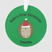 ベビーの初めてのクリスマスキュートサンタヘッジホッグ オーナメント (正面)