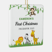 ベビーの初めてのクリスマスサファリジャングル動物かわいい セラミックオーナメント (右)