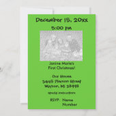 ベビーの初めてのクリスマスサンタツリーアニマルズグリーン 招待状 (裏面)