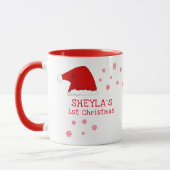 ベビーの初めてのクリスマスサンタハットスノーフレークコーヒー マグカップ (左)