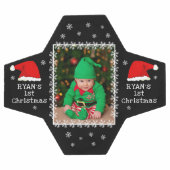 ベビーの初めてのクリスマスサンタ・ハット・スノーフレーク写真 サッカーボール (フラット)