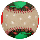 ベビーの初めてのクリスマスサンタ・ハット・スノーフレーク写真 ソフトボール (裏面)