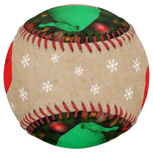 ベビーの初めてのクリスマスサンタ・ハット・スノーフレーク写真 ソフトボール (裏面)