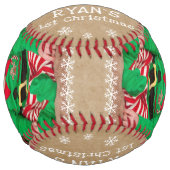 ベビーの初めてのクリスマスサンタ・ハット・スノーフレーク写真 ソフトボール (正面)