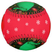 ベビーの初めてのクリスマスサンタ・ハット・スノーフレーク写真 ソフトボール (裏面)