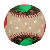 ベビーの初めてのクリスマスサンタ・ハット・スノーフレーク写真 野球ボール (裏面)