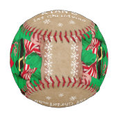 ベビーの初めてのクリスマスサンタ・ハット・スノーフレーク写真 野球ボール (正面)