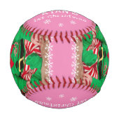 ベビーの初めてのクリスマスサンタ・ハット・スノーフレーク写真 野球ボール (正面)