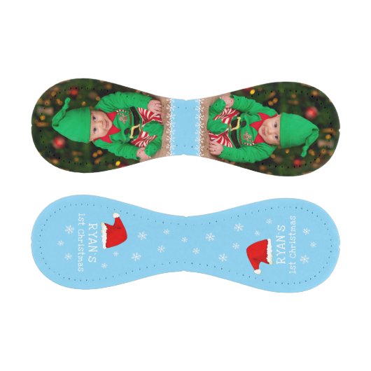 ベビーの初めてのクリスマスサンタ・ハット・スノーフレーク写真 野球ボール (パネル)